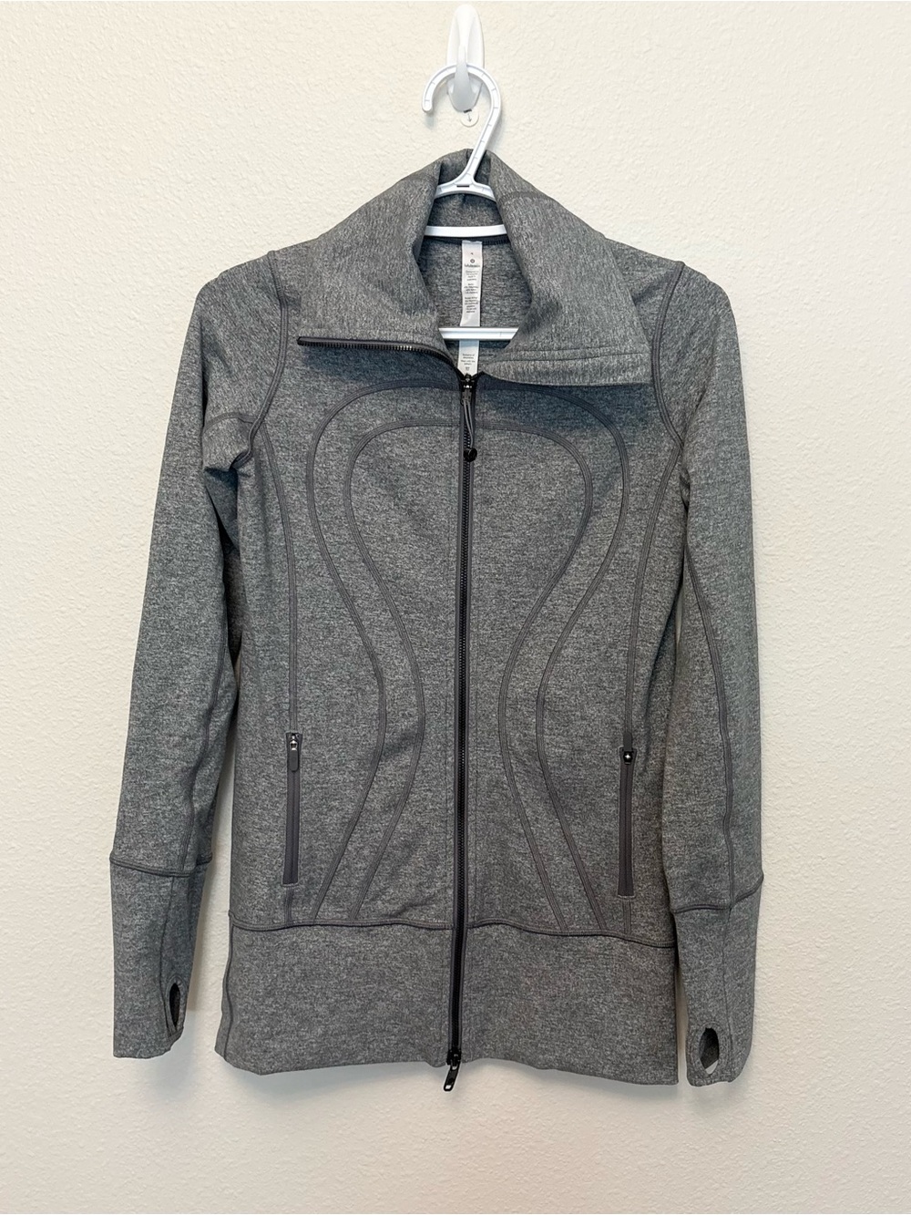 Lululemon Stride Jacket Zip Up Heather Gray Athletic Stretch Size 4 EUC
